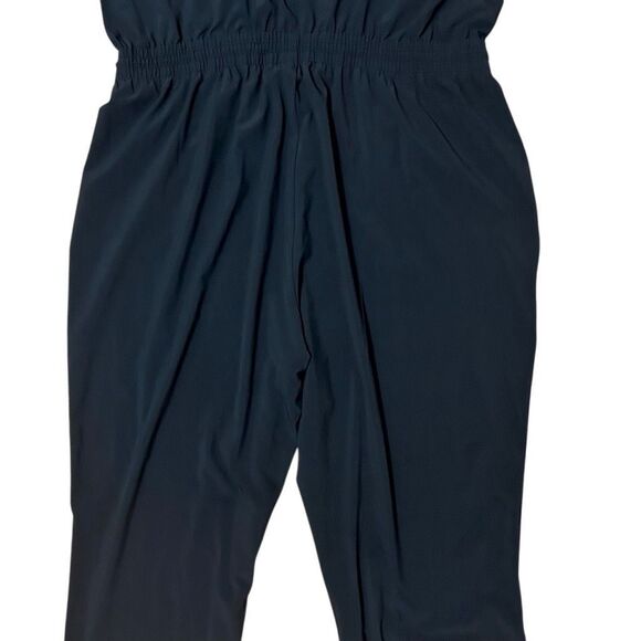 Athleta Womens Black Sleeveless Jumpsuit Size 16 Elastic Waist Tapered Utility - Picture 7 of 10